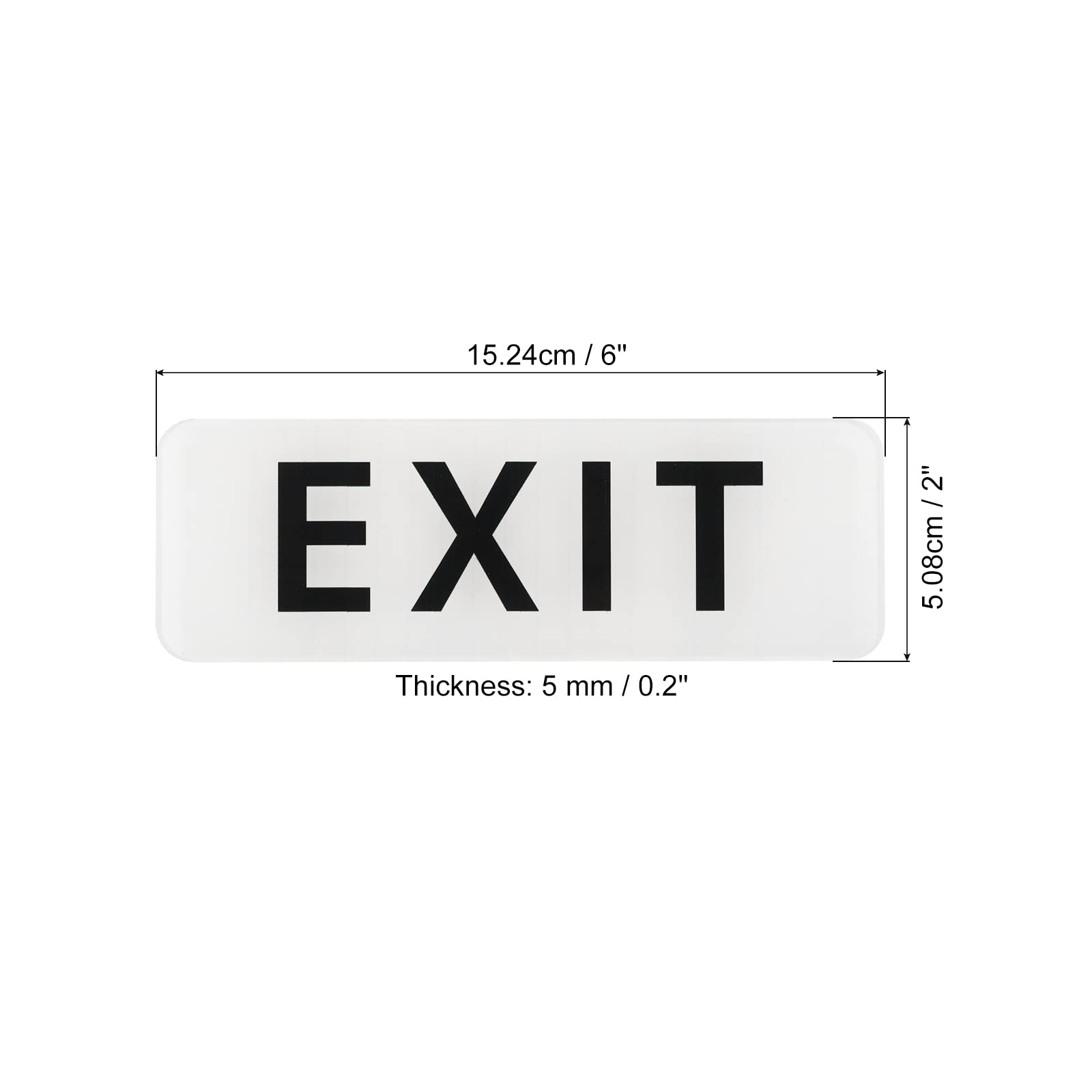 PATIKIL Self Adhesive Exit Sign, Acrylic 6"x2" Waterproof Door Sticker Wall Mounting Sign for Office Business Hotel, White