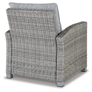 Signature Design by Ashley Naples Beach Contemporary Outdoor Lounge Chair with Cushion, Light Gray