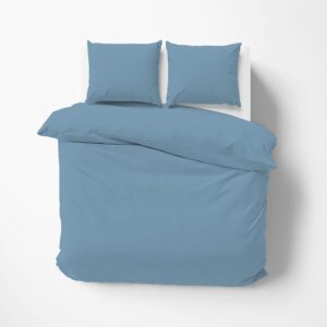 100% cotton 800 thread count sateen duvet covers, super soft 3 piece twin xl/light blue duvet cover with zipper closure & corner ties, 1 duvet cover (68"x90") & 2 pillowcases (20"x30")