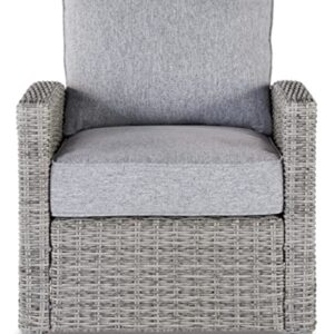 Signature Design by Ashley Naples Beach Contemporary Outdoor Lounge Chair with Cushion, Light Gray