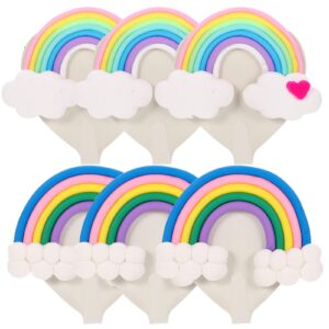 cabilock 6pcs cloud rainbow hook heavy duty hooks hat hooks coat hooks heavy duty storage hooks hanging hook for wall heavy duty wall hooks backpack pvc decorative wall key office