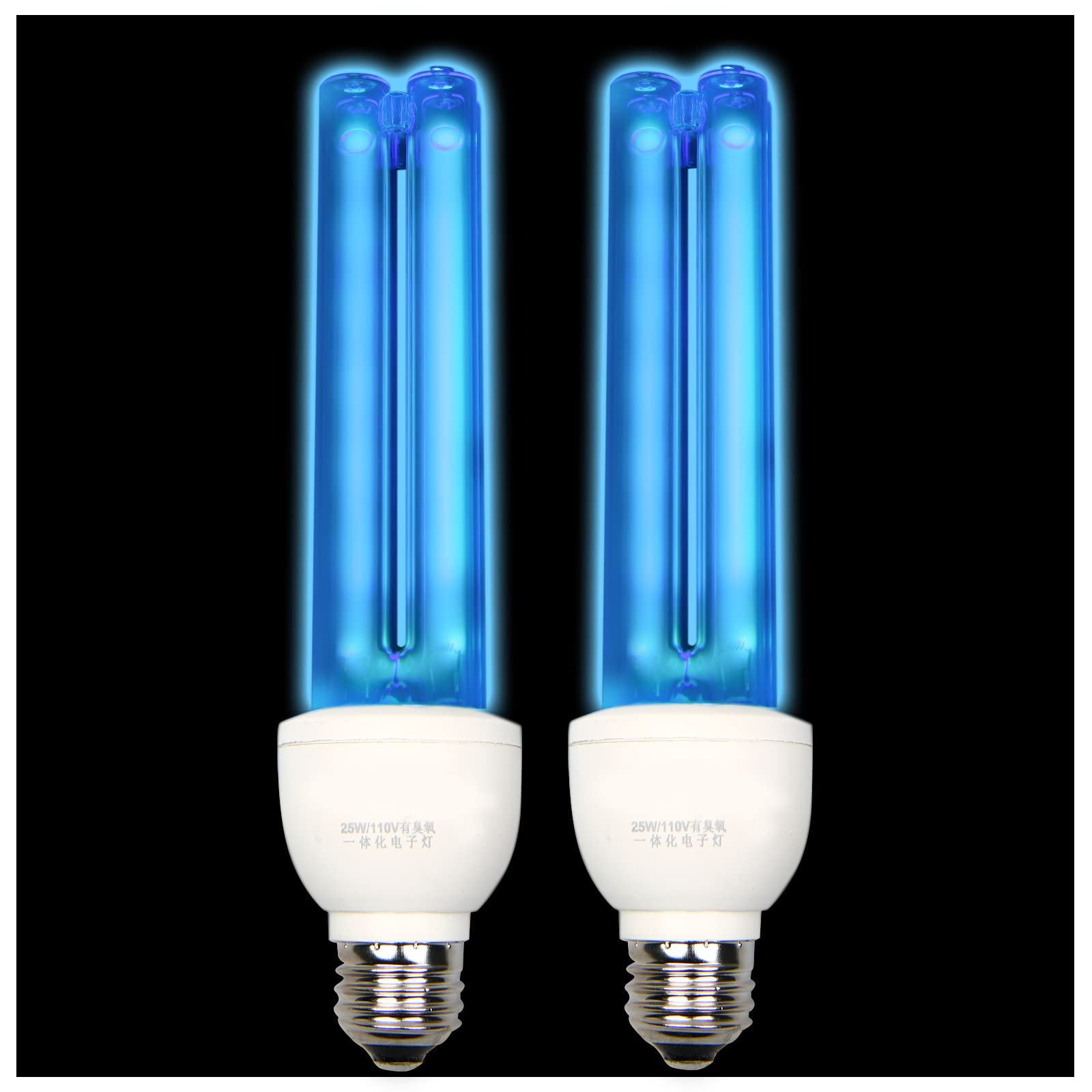 BAIMNOCM 2 Pack UV Light Bulb with Ozone 25 Watt UVC Bulb 185nm/254nm E26 2 Count