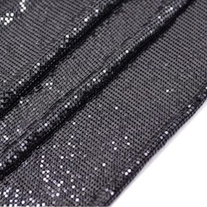 45x150cm sparkly metal mesh fabric chainmail jewelry dress craft bag making (black)