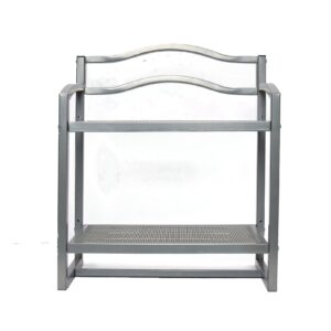 Household Essentials 2-Tier Metal Wall Mount Bathroom Storage Rack, Silver