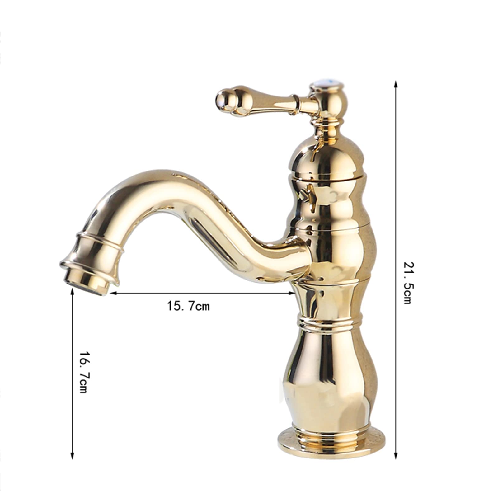 Bathroom faucets hot and Cold Water Faucet Bathroom Faucet Single Handle Bathroom Sink Faucet Single Hole Antique Brass Lavatory Faucet Black Bathroom Faucet Brass Gold,Gold (Color : Gold)