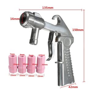 Sand Blaster Gun Kit, Air Siphon Sandblasting Sandblaster Feed Blast Gun Kit for Sandblast Blast Cabinet with Ceramic Nozzles