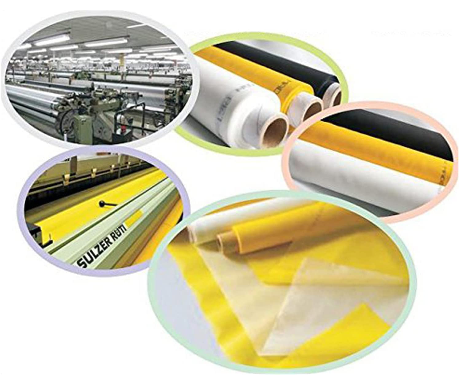 INTBUYING Silk Screen Mesh Screen Printing Mesh Fabric 200 Mesh (80T) Yellow 3 Yards Long 50 Inches Wide