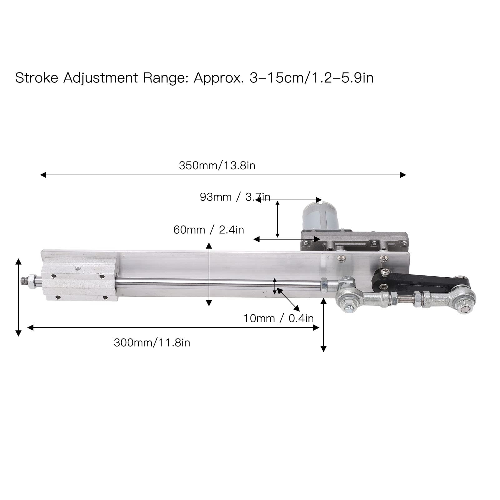 Reciprocating Linear Actuator, 12V Stroke 1.2 to 6 Variable Speed Reciprocating Cycle Linear Actuator Motor Kit for DIY Design with Speed Controller DC Power Adapter (90 Times Per Minute)