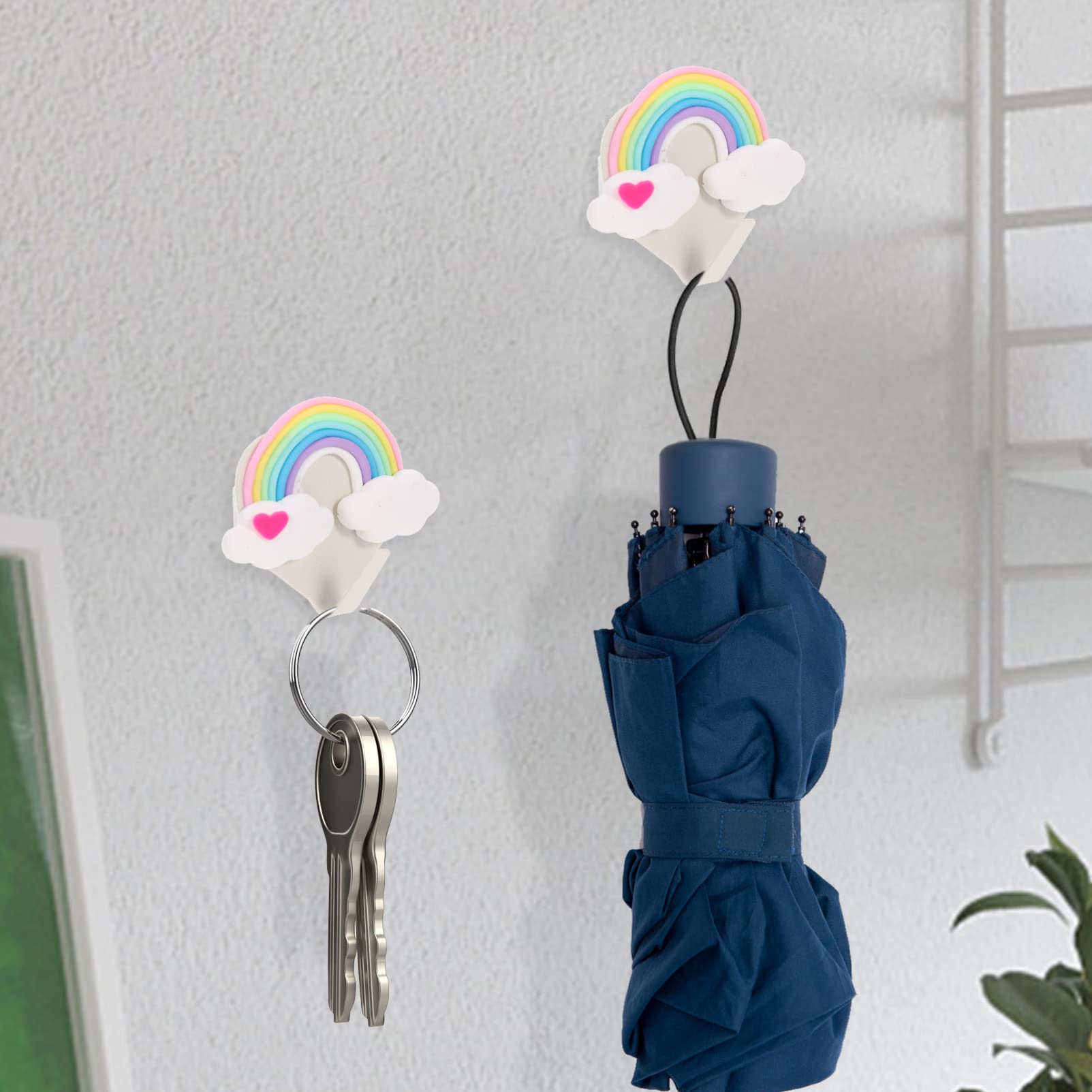 Cabilock 6pcs Cloud Rainbow Hook Heavy Duty Hooks Hat Hooks Coat Hooks Heavy Duty Storage Hooks Hanging Hook for Wall Heavy Duty Wall Hooks Backpack PVC Decorative Wall Key Office