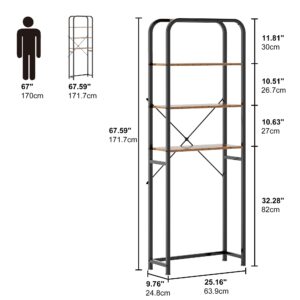 soges 3-Tier Bathroom Storage Rack, Freestanding Over The Toilet Storage Rack, Space Saver Bathroom Organizer, Wooden Bathroom Toilet Rack