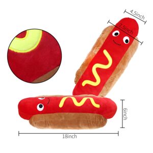 Bettli Hot Dog Pillow Food Plush Stuffed Pillow Throw Pillow Cushion Plush 18 Inches