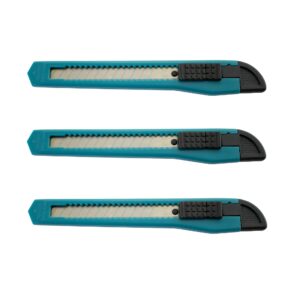 motoproducts 3 turquoise blue small retractable utility knife wholesale 5 inch manual lock box cutter snap off blade