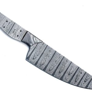 JNR Traders Damascus Steel Chef Knife Blank Blade for Knife Making Supply, Diy Handmade Professional Thiin Sharp 7 Inch Blade 3729