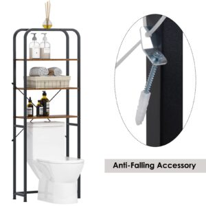 soges 3-Tier Bathroom Storage Rack, Freestanding Over The Toilet Storage Rack, Space Saver Bathroom Organizer, Wooden Bathroom Toilet Rack