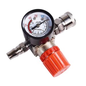 FBANG Air Compressor Pressure Regulator with Dial Indicator, 0-175 PSI Air Gauge for Air Compressor and Air Tools (4-way valve)