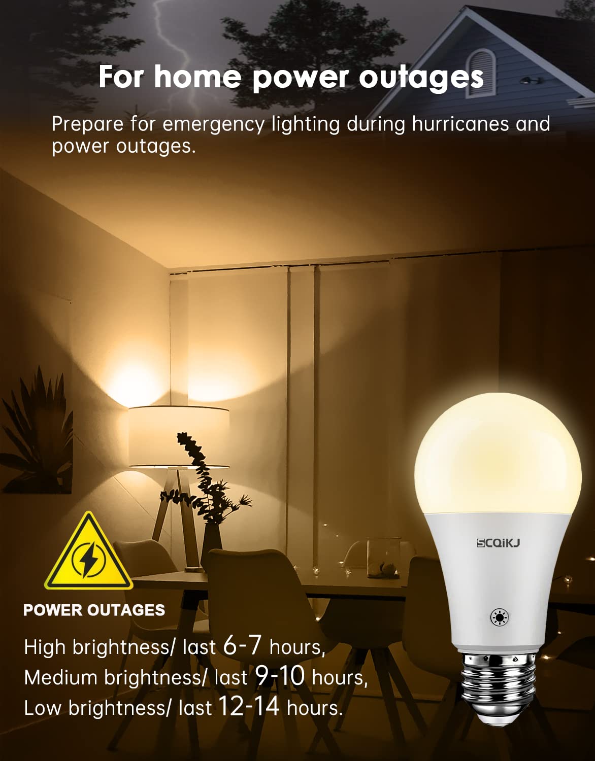 Rechargeable Light Bulbs LED Battery Backup Light Bulb with Remote Control Battery Operated Emergency Bulb Lamps for Home Power Outage and Camping Outdoor Activity Dimmable 7W 600LM Soft White