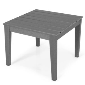 Costzon Kids Table, 25.5" x 25.5" Square Activity Play Table for Reading, Drawing, All-Weather & Heavy-Duty, Waterproof Table for Playroom, Nursery, Backyard, Indoor & Outdoor, Toddler Table (Grey)