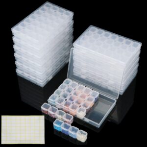 yayods 12 pcs 336 solts diamond painting storage containers 28 grids bead storage organizer box, diamond art storage containers, diamond art embroidery storage with 1080pcs label stickers