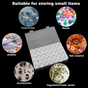 YAYODS 12 Pcs 336 Solts Diamond Painting Storage Containers 28 Grids Bead Storage Organizer Box, Diamond Art Storage Containers, Diamond Art Embroidery Storage with 1080pcs Label Stickers