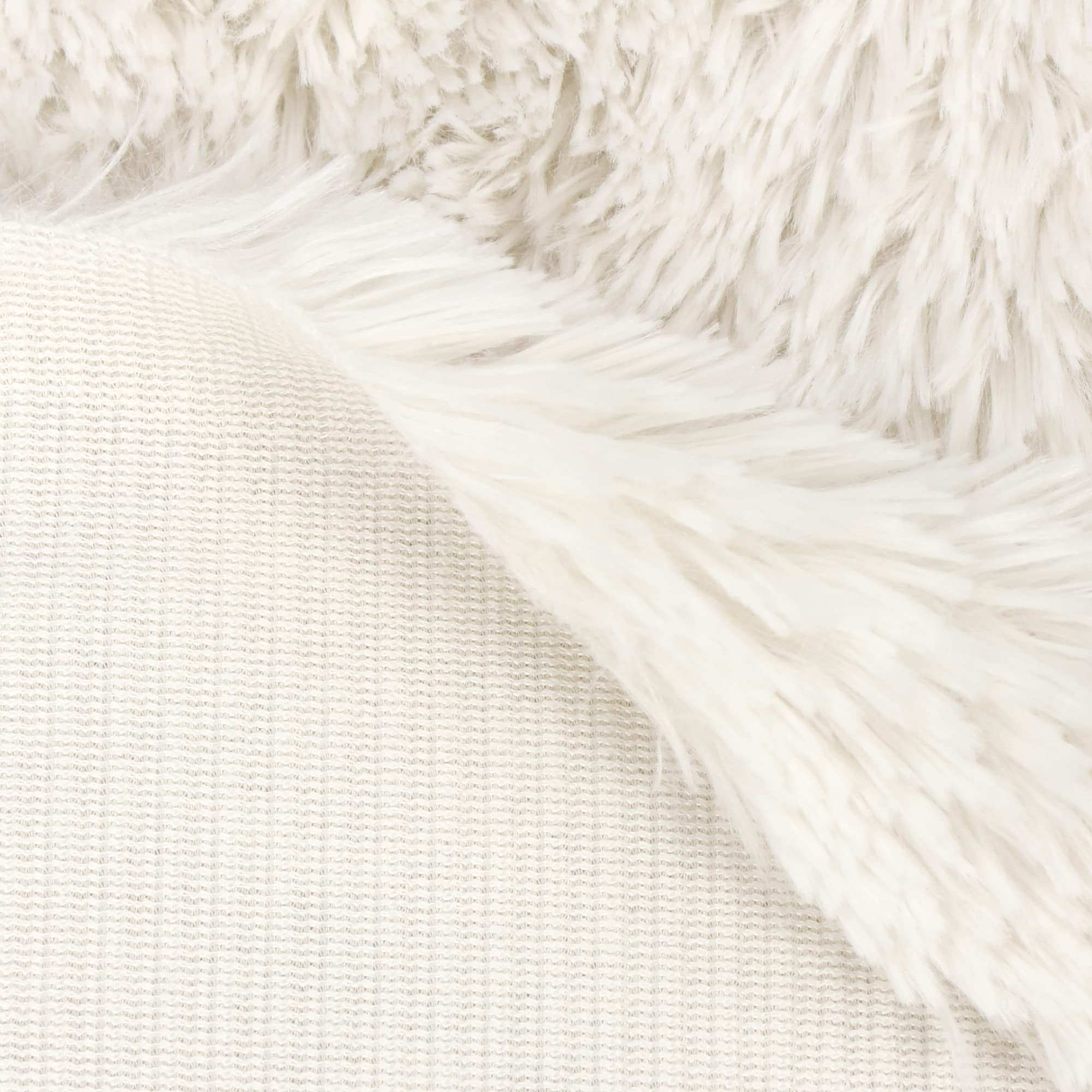 kullaloo Wool White Faux Fur Fabric [3/4 inch Pile, 20 mm] | Shaggy Plush Minky Fabric for Sewing | 39.5x29.5 (More Fabric Than Half Yard) | Ideal for Plushies, Crafts, Costumes, Upholstery | Ivory