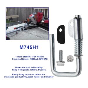 HAKATOP M745H1 Spring Loaded Rafter Hook/Retractable Nail Gun Hanger for M745H1 Hitachi Nailers NR83A2 NR90