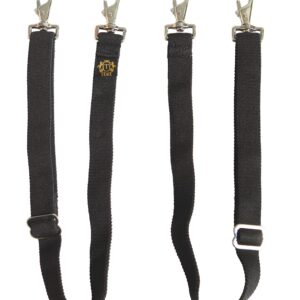 T TEKE Cotton Elastic Leg Straps for Horse Blankets & Sheets Replacement, Adjustable, Removable, Easy on/Off with Double Swivel Snaps (Pairs)