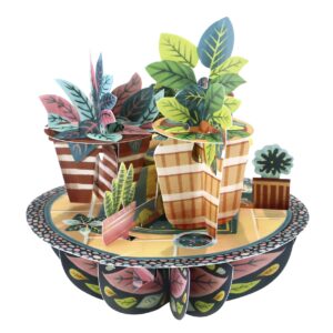 SANTORO Pirouette, 3D Pop Up Greeting Card - Potted Plants - For Him, Her, Mum, Birthday, New Home, New Job, Thank You | Housewarming Gift For Men, Women