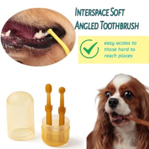 E.M&S.T by Emmeliestella Small Dog & Cat Toothbrush Micro Head, Cat Dental Care, Pets Toothbrush, Oral Hygiene, Easy to Handle, Deep Clean, Soft Bristles, Easy to Handle, Brown & Yellow 3PCS