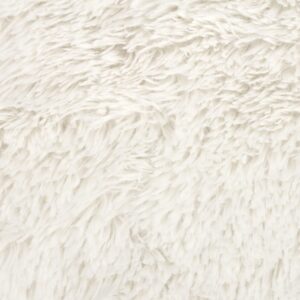 kullaloo Wool White Faux Fur Fabric [3/4 inch Pile, 20 mm] | Shaggy Plush Minky Fabric for Sewing | 39.5x29.5 (More Fabric Than Half Yard) | Ideal for Plushies, Crafts, Costumes, Upholstery | Ivory