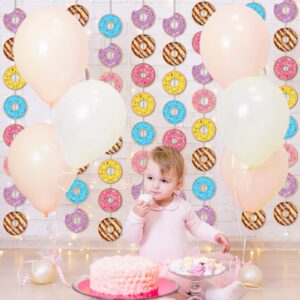 12 Packs Donut Birthday Party Banners Donut Garland Kit Donuts Hanging Swirl Donut Grow Up Party Supplies Decorations Donut Paper Cutouts for Baby Shower Party Home Classroom Favor Supplies Decor