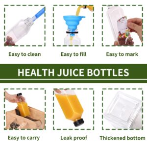 SUPERLELE 12pcs 16oz Juice Containers with Lids, Juice Bottles for Juicing, Juicer Bottles, 16oz Water Bottle, Juicing Bottles Reusable, Plastic Juice Bottles with Caps