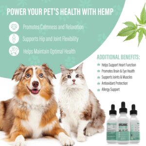 Zoomi Pets Calming Organic Hemp Oil for Dogs and Cats - Hemp Oil Drops with Omega Fatty Acids - Hip and Joint Support, Skin and Coat Health and Allergy Relief - Helps with Anxiety, Stress and Pain