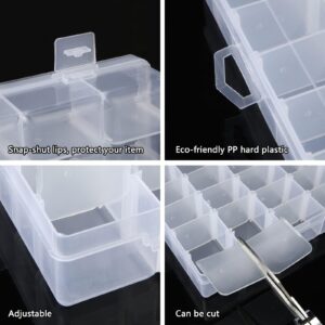 YAYODS 6 Pack 36 Grids Clear Plastic Organizer Box with Adjustable Dividers, Bead Storage Organizer Containers Compartment Clear Tackle Box for Art DIY, Crafts, Jewelry, Sewing, Small Items