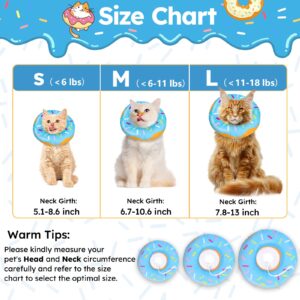 Hpetppy Cat Cone Collar Soft, Cat Recovery Collar for Wound Healing Cute Cat Donut Adjustable Cat Cones to Stop Licking Comfortable Lightweight Neck Elizabethan Collars for Cats Kittens After Surgery