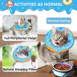 Hpetppy Cat Cone Collar Soft, Cat Recovery Collar for Wound Healing Cute Cat Donut Adjustable Cat Cones to Stop Licking Comfortable Lightweight Neck Elizabethan Collars for Cats Kittens After Surgery