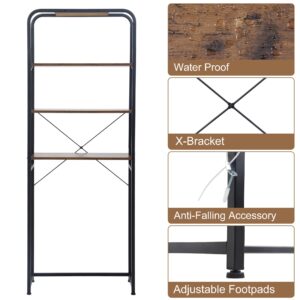 soges 3-Tier Bathroom Storage Rack, Freestanding Over The Toilet Storage Rack, Space Saver Bathroom Organizer, Wooden Bathroom Toilet Rack