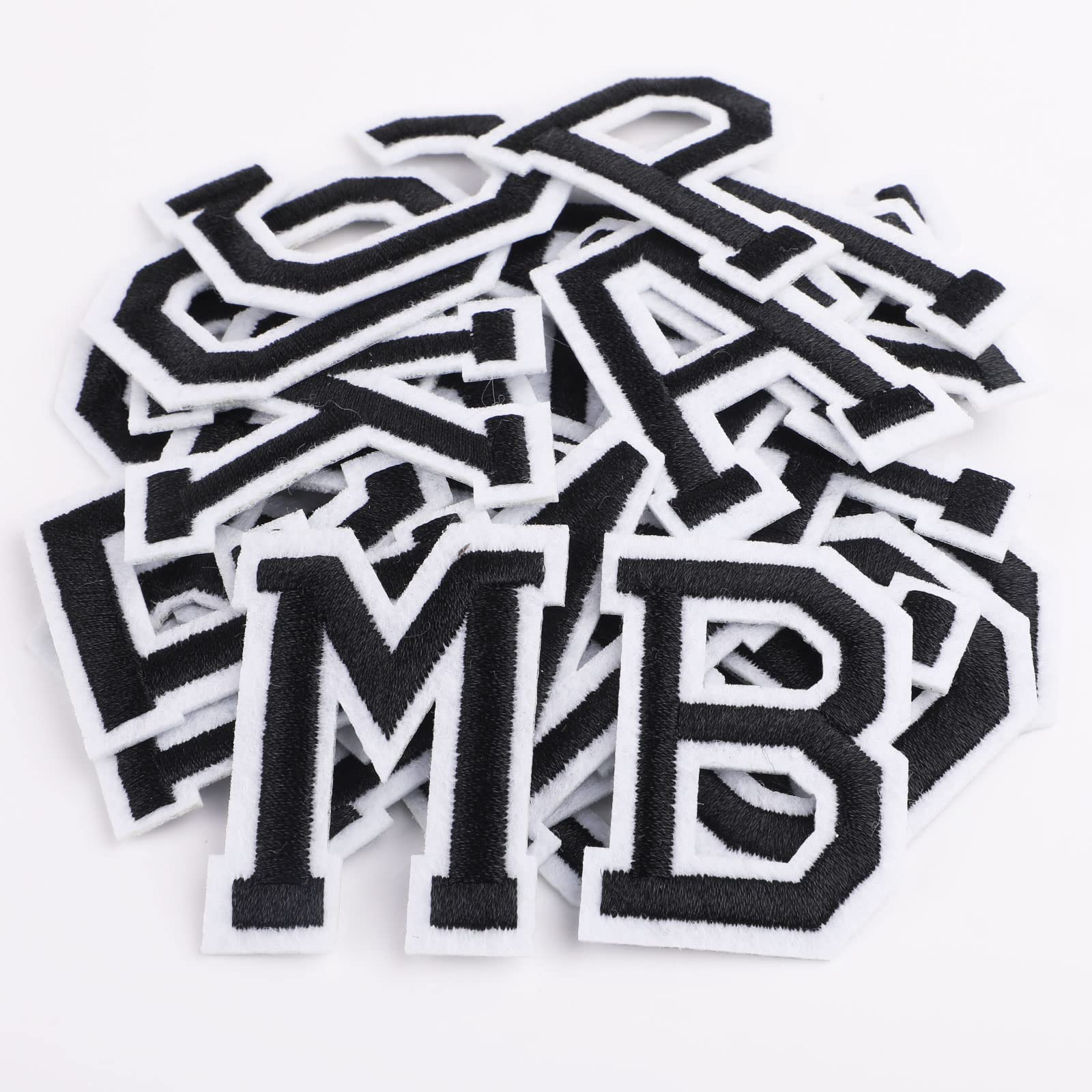 Iron On Letters, 52 Pcs Letter Patches with Ironed Adhesive, Decorate Iron on Letter Patches, Alphabet Embroidered Patch A-Z for T-Shirts, Jeans, Jackets, Socks, Bags, DIY Accessories etc (Black)…