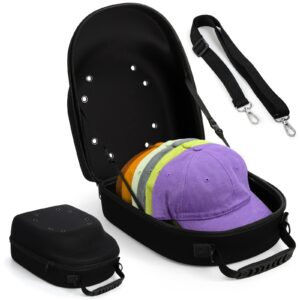 peohud hat case for baseball caps, cap carrier storage bag, hat travel case with carrying handle and shoulder strap, easy to carry baseball cap organizer holder for 6 hats, perfect for traveling