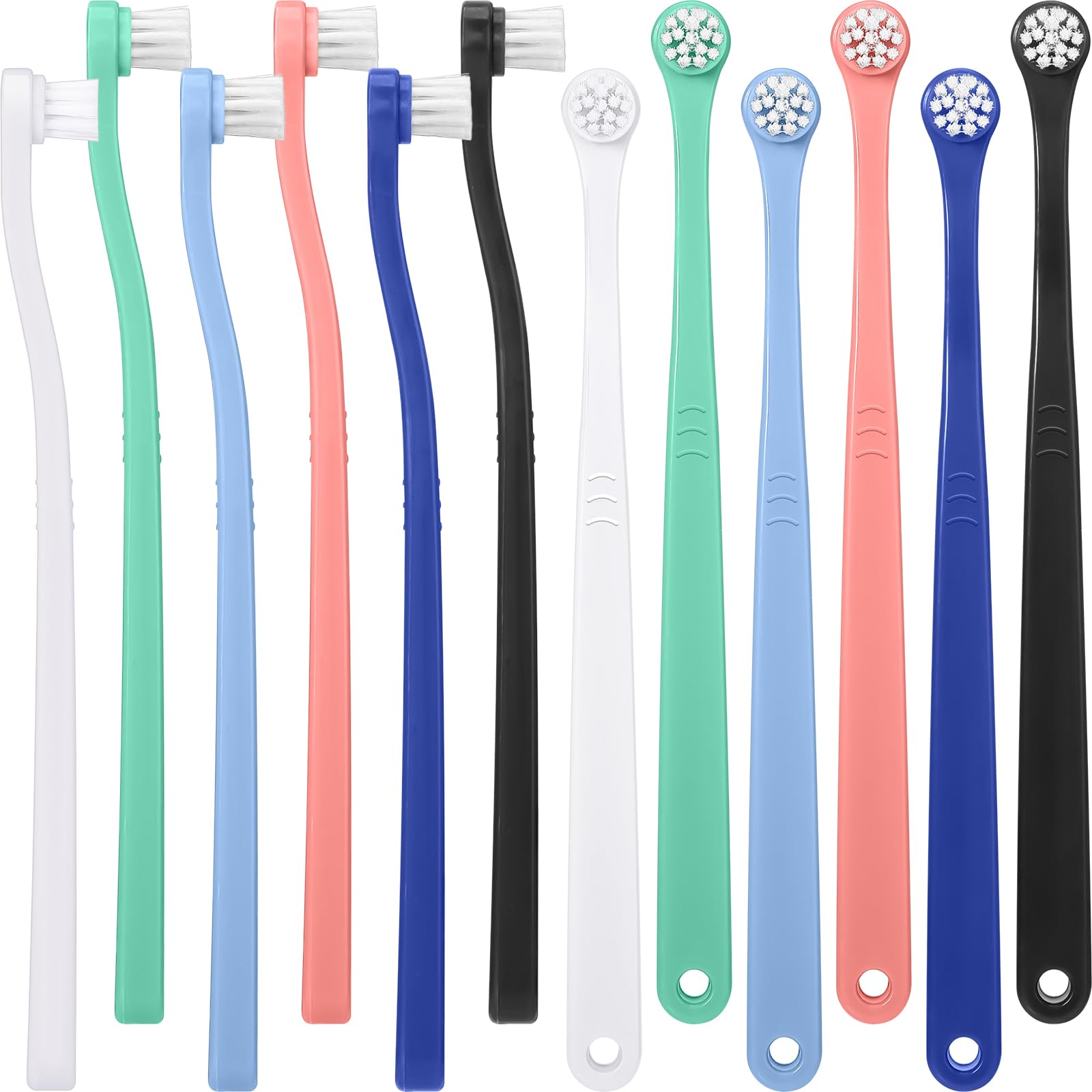 Yinder 12 Pcs Cat Toothbrush Small Dog Toothbrush Mini Head Soft Bristles Dog Tooth Brush Gentle Pet Toothbrush Long Handle Tooth Brush for Puppy Cats Large and Small Dog Dental Care (2 Colors)