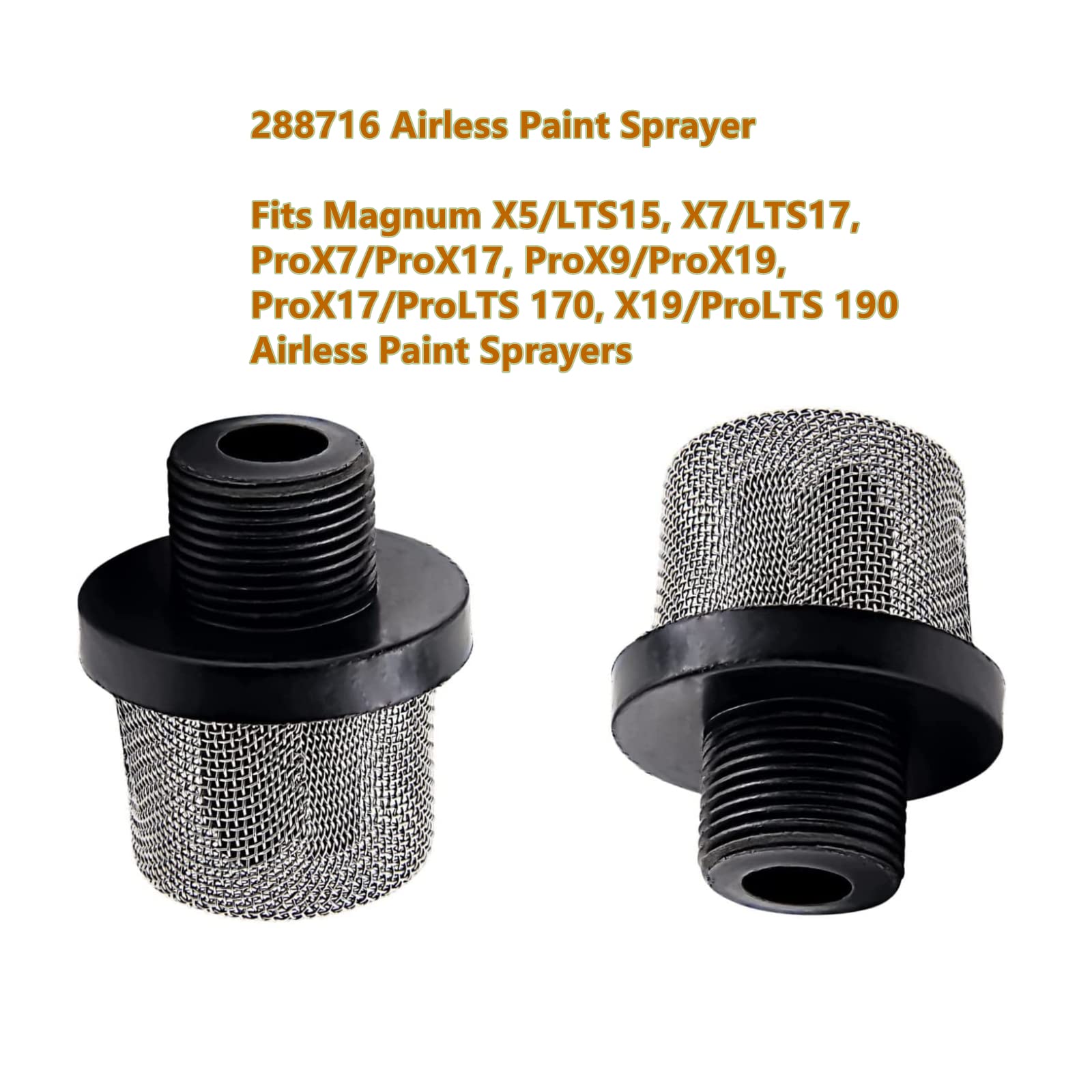 Replaces 288716 Airless Paint Sprayer 3/4-Inch Inlet Strainer Thread for Magnum X5/LTS15, X7/LTS17, ProX7/ProX17, ProX9/ProX19, ProX17/ProLTS 170, X19/ProLTS 190 Airless Paint Sprayers (2-Pack)