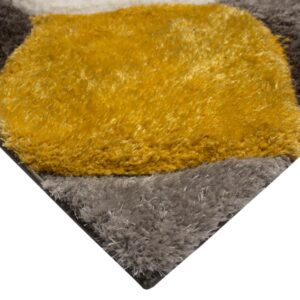 United Rugs 4D Shaggy Area Rug Yellow 5x7 | Thick Soft Plush and Modern Area Rug | Stain-Resistant, Easy-Cleaning and Machine Made| Best for Bedroom, Living Room, Office and Playroom