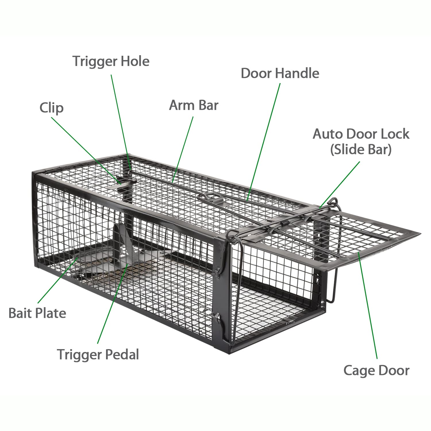 Anyhall 2-Pack Rat Traps Humane Live Mouse Vole Chipmunk Trap Cage for Indoors and Outdoors (Black)