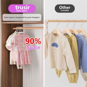 trusir Kids Hangers 100 Pack - 11. 5 Inch Baby Hangers for Closet - White Hangers for Closet - Toddler Hangers for Clost & Child Clothes for Clost - Ideal for Baby Standard Use (White)