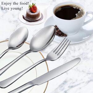 Spoons,Set of 30 Top Food Grade Stainless Steel Spoons Silverware, Dinner Tablespoons,Soup Spoons,Coffee Spoons, Slightly Big Tea Spoons, Flatware Spoons,6.69 Inches, Mirror Finish & Dishwasher Safe