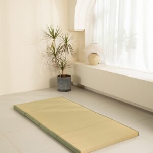 MustMat Thick Tatami Mat Twin XL Floor Mattress Japanese Tatami Bed with Storage Bag 39 x 80 x 2 in (Green)