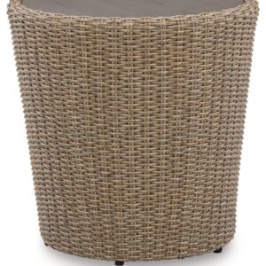 Signature Design by Ashley Danson Bohemian Outdoor End Table, Light Brown