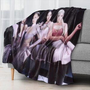 GZDXD Korean Girl Group Poster Blanket, HD Printing Does not Fade, Soft Flannel Throw Blanket, Suitable for Kids Teen Adult Gift (Color 6,50x60in (130x150cm))