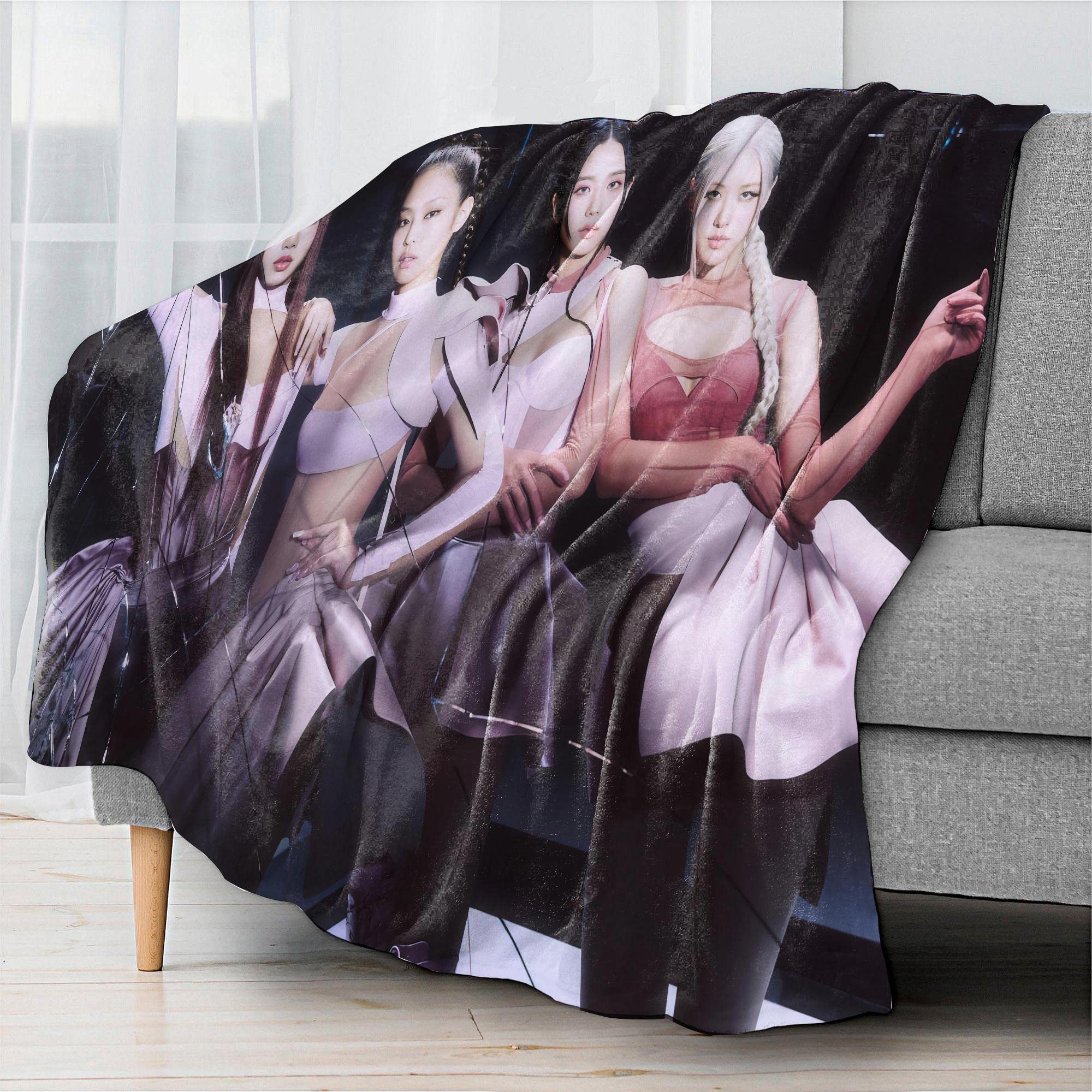 GZDXD Korean Girl Group Poster Blanket, HD Printing Does not Fade, Soft Flannel Throw Blanket, Suitable for Kids Teen Adult Gift (Color 6,50x60in (130x150cm))