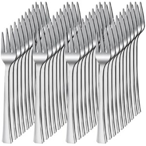 100pcs mini plastic forks,silver plastic mini forks,disposable mini dessert forks 4.5 inches,mini tasting forks appetizer forks perfect for coffee espresso cake desserts appetizers