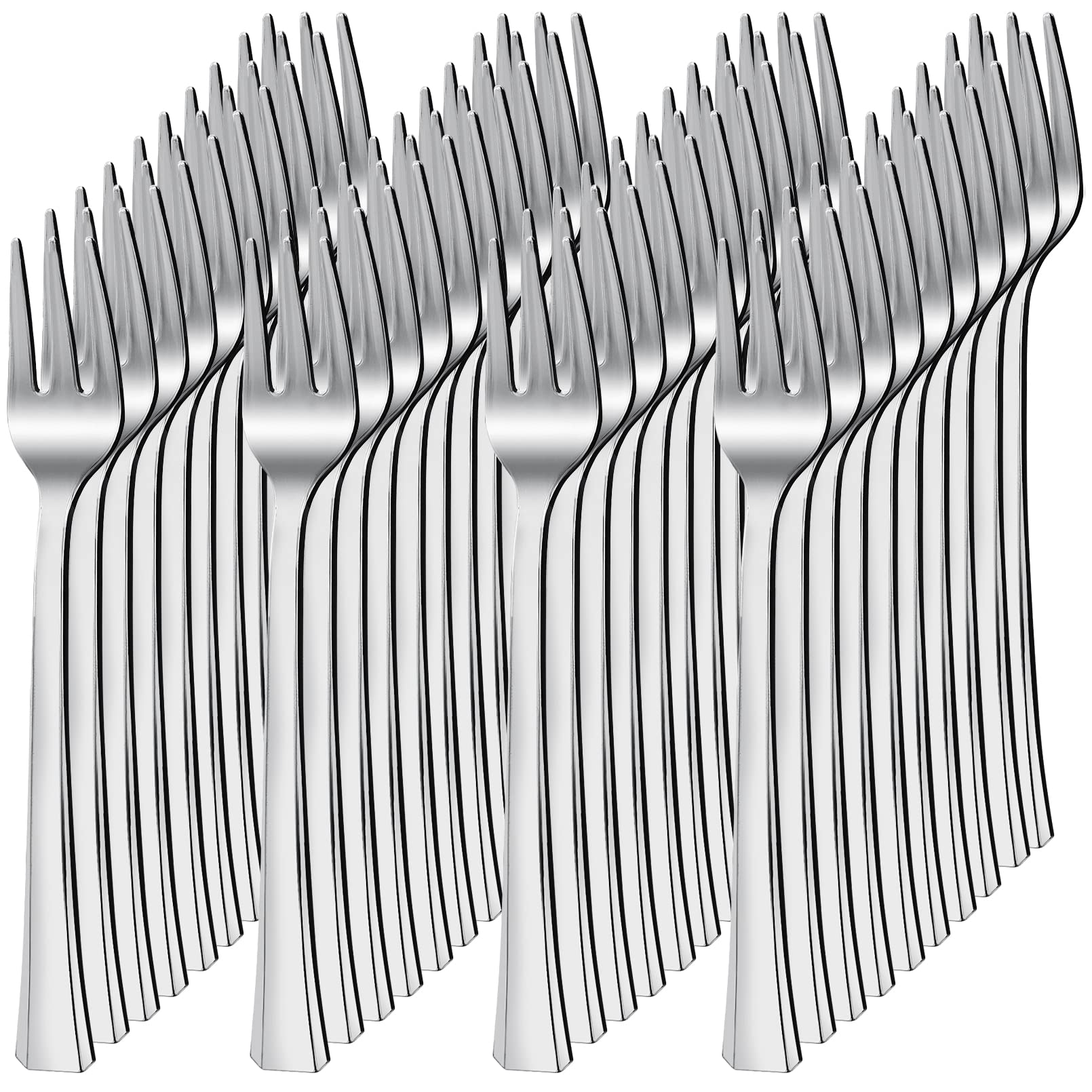 100PCS Mini Plastic Forks,Silver Plastic Mini Forks,Disposable Mini Dessert Forks 4.5 Inches,Mini Tasting Forks Appetizer Forks Perfect for Coffee Espresso Cake Desserts Appetizers